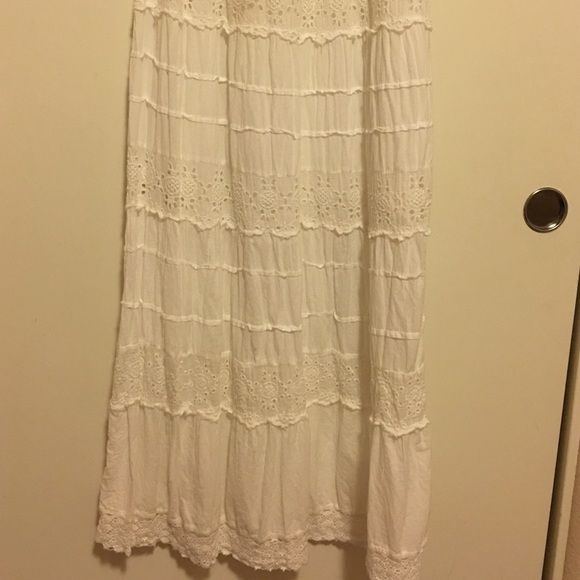 White Cotton Summer Maxi Dress - Picture 3 of 4